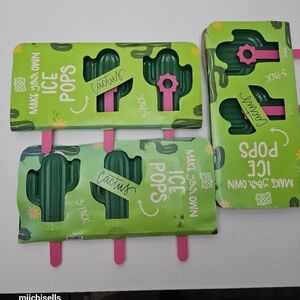 Cactus ice pop mold set